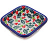Polish Pottery Square Bowl 3&quot; Festive Berries UNIKAT
