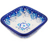 Polish Pottery Square Bowl 3&quot; Floral Animation UNIKAT