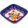 Polish Pottery Square Bowl 3&quot; Floral Puzzles UNIKAT