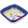 Polish Pottery Square Bowl 3&quot; Full Bloom UNIKAT