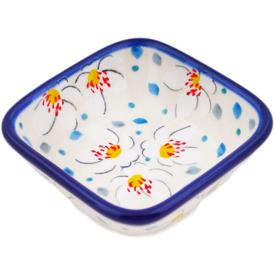Polish Pottery Square Bowl 3&quot; Heavenly UNIKAT