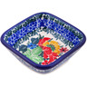Polish Pottery Square Bowl 3&quot; Red Beauty UNIKAT