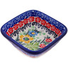Polish Pottery Square Bowl 3&quot; Warbler Paradise UNIKAT
