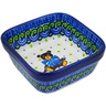 Polish Pottery Square Bowl 4&quot; Beary Sweet UNIKAT