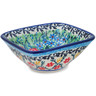 Polish Pottery Square Bowl 4&quot; Garden Trellis UNIKAT