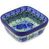 Polish Pottery Square Bowl 4&quot; Moody Blues UNIKAT