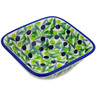 Polish Pottery Square Bowl 4&quot; Olive Grove UNIKAT