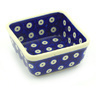 Polish Pottery Square Bowl 4" Peacock Eyes