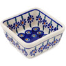 Polish Pottery Square Bowl 4" Peacock