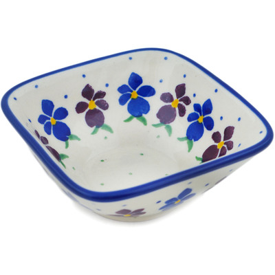 Polish Pottery Square Bowl 4&quot; Petrichor