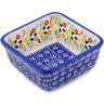 Polish Pottery Square Bowl 4&quot; Rainbow Delight UNIKAT