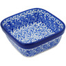 Polish Pottery Square Bowl 4&quot; Raindrops UNIKAT