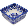Polish Pottery Square Bowl 4&quot; Rings Of Happiness