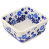 Polish Pottery Square Bowl 4" Snowdrift
