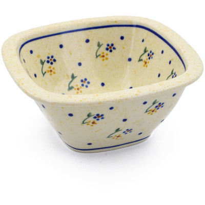 Polish Pottery Square Bowl 5&quot; Country Meadow