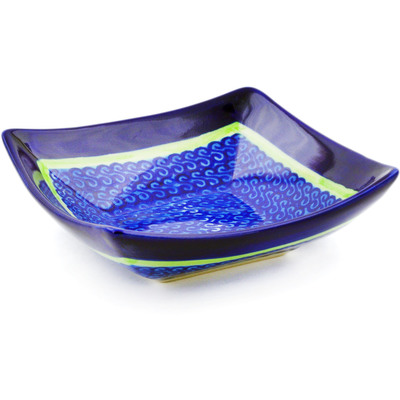 Polish Pottery Square Bowl 5" Midnight Eclipse