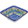 Polish Pottery Square Bowl 6&quot; Happy Daisy UNIKAT