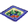 Polish Pottery Square Bowl 7&quot; Summer Splendor UNIKAT