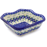 Polish Pottery Square Bowl 8&quot; Cornflower Meadow