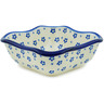 Polish Pottery Square Bowl 8&quot; Forget Me Not Swirls
