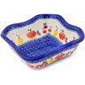 Polish Pottery Square Bowl 8&quot; Fresh Vegetable Garden