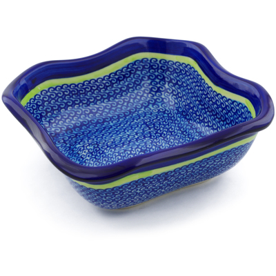 Polish Pottery Square Bowl 8" Midnight Eclipse