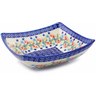 Polish Pottery Square Bowl 8&quot; Wreath Of Bells
