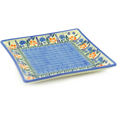 Polish Pottery Square Plate 10&quot;