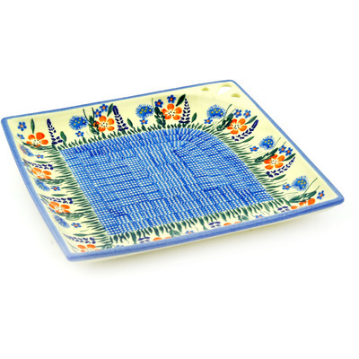 Polish Pottery Square Plate 10&quot;