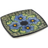 Polish Pottery Square Plate 6&quot; Midnight Glow UNIKAT