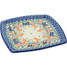 Polish Pottery Square Plate 7&quot; Blissful Daisy