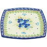 Polish Pottery Square Plate 7&quot; Blue Pansy