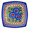 Polish Pottery Square Plate 7&quot; Brilliant Butterfly Popp UNIKAT