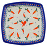Polish Pottery Square Plate 7" Carrot Delight