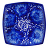 Polish Pottery Square Plate 7&quot; Cobalt Fantasy