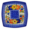 Polish Pottery Square Plate 7&quot; Fall Garden UNIKAT