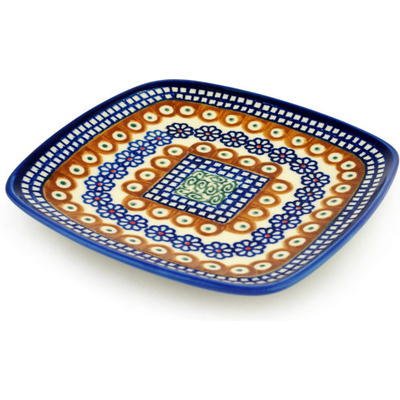 Polish Pottery Square Plate 7&quot;