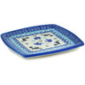 Polish Pottery Square Plate 7&quot; Kitty Paw Play Time