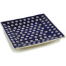 Polish Pottery Square Plate 7&quot; Peacock Eyes