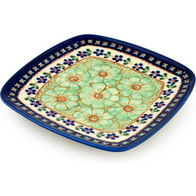 Polish Pottery Square Plate 7&quot; UNIKAT