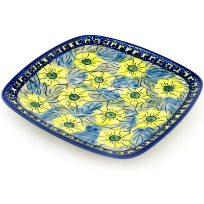 Polish Pottery Square Plate 7&quot; UNIKAT