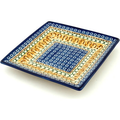 Polish Pottery Square Plate 8&quot; Buena Vista