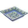Polish Pottery Square Platter 12&quot; Midnight Lilies UNIKAT