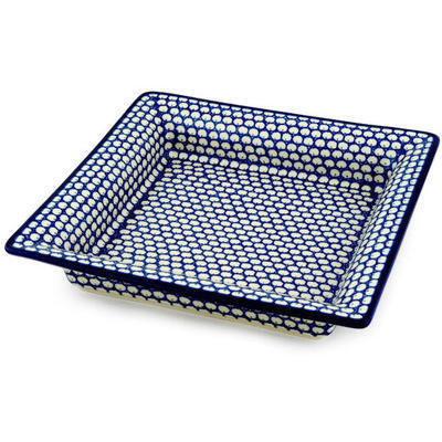 Polish Pottery Square Platter 12&quot; Stepping Stones