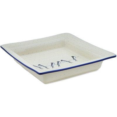 Polish Pottery Square Platter 12&quot; Waiting UNIKAT