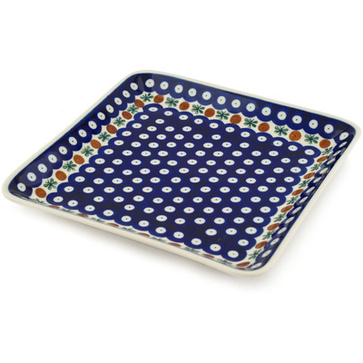Polish Pottery Square Platter 8&quot; Mosquito