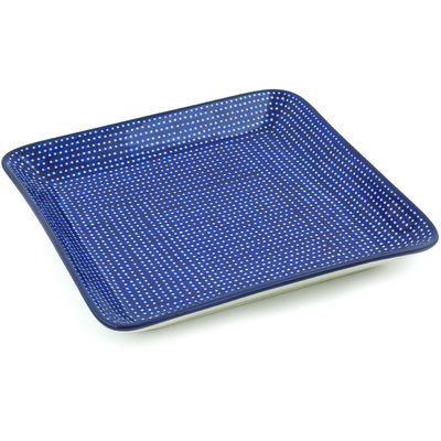 Polish Pottery Square Platter 8&quot; Starry Night UNIKAT