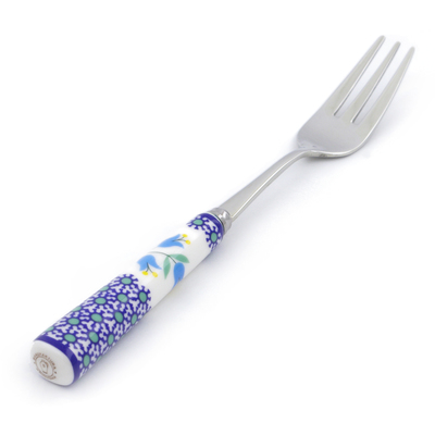 Polish Pottery Stainless Steel Fork 6&quot; Sweet Dreams