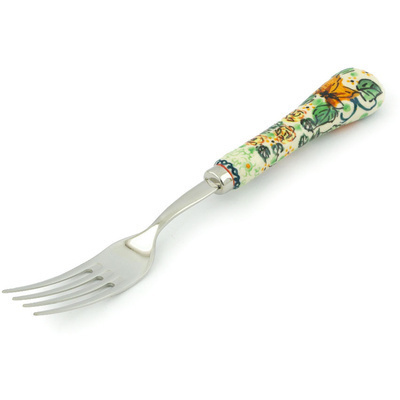 Polish Pottery Stainless Steel Fork 8&quot; Butterfly Meadow UNIKAT