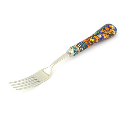 Polish Pottery Stainless Steel Fork 8&quot; Poppies UNIKAT
